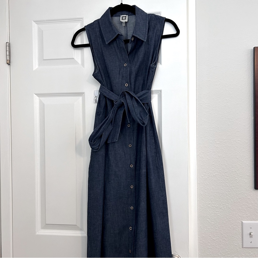 Anne Klein denim sleeveless dress size 8